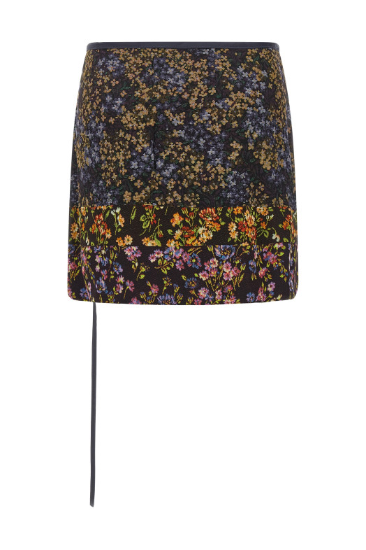 Patchwork wrap skirt Multicolor