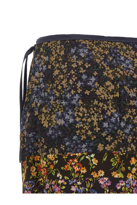 Patchwork wrap skirt Multicolor