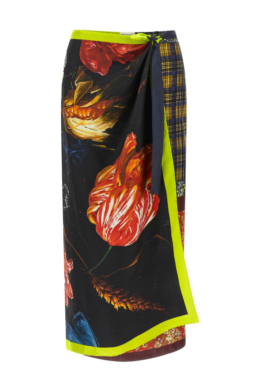 Wrap sarong skirt Multicolor