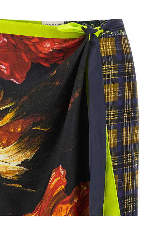 Wrap sarong skirt Multicolor
