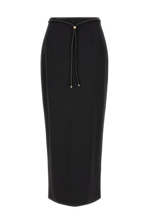 Skirt with drawstring belt Black