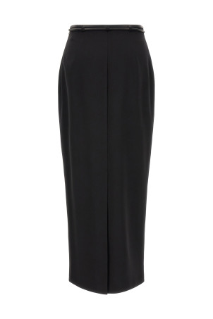Skirt with drawstring belt Black