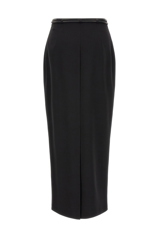 Skirt with drawstring belt Black