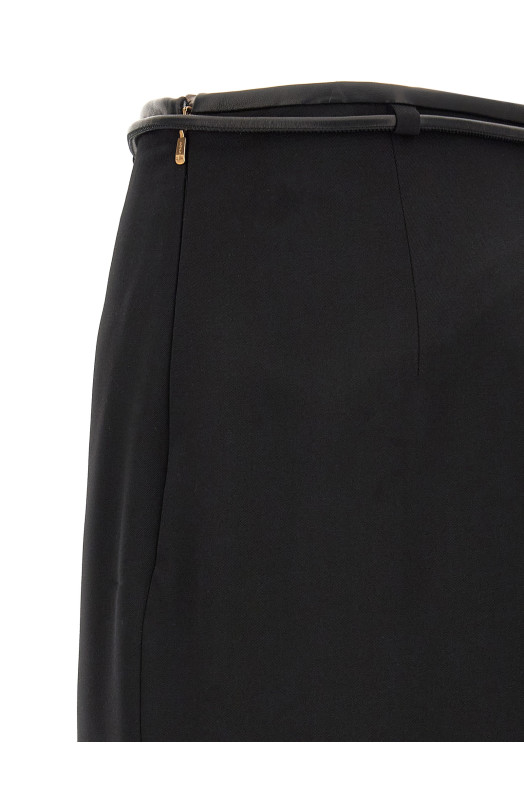 Skirt with drawstring belt Black