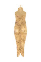 'DRESS37' dress with 3D floral detail Beige