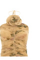 'DRESS37' dress with 3D floral detail Beige