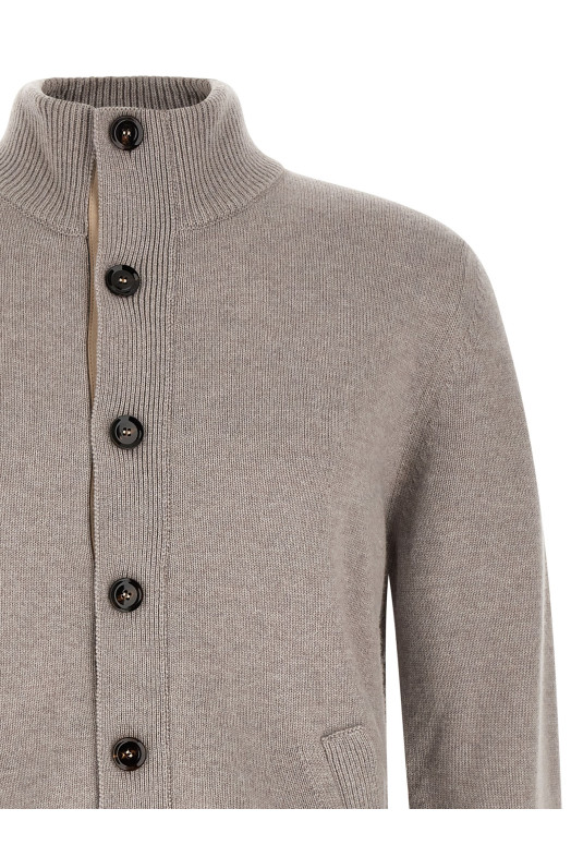 Cardigan with price list collar Beige