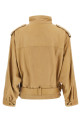 'Farza' Leather Jacket  Beige