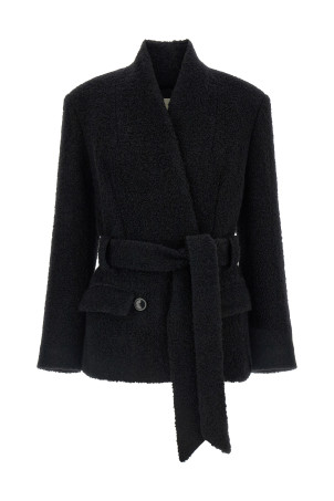 'Syndra' Belted Blazer Black