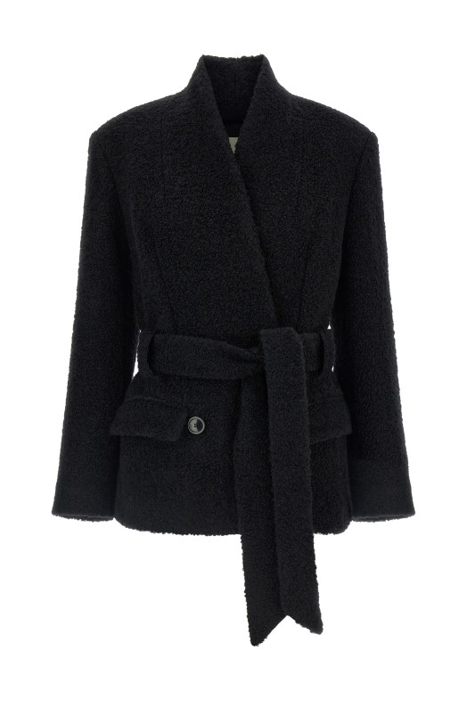 'Syndra' Belted Blazer Black