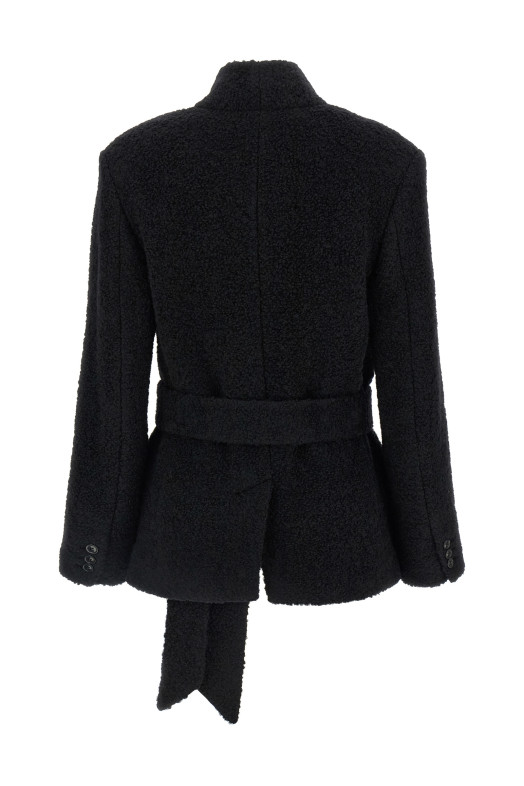 'Syndra' Belted Blazer Black