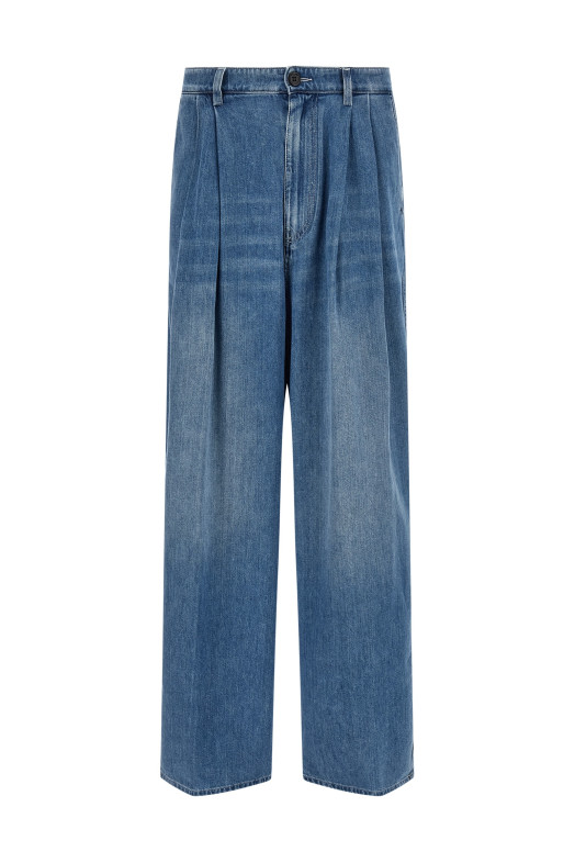 Double pleated jeans Blue