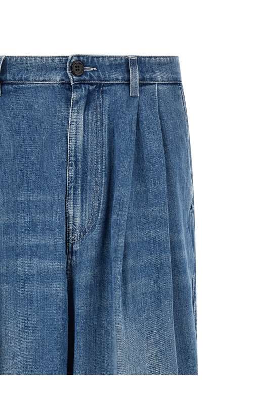 Double pleated jeans Blue