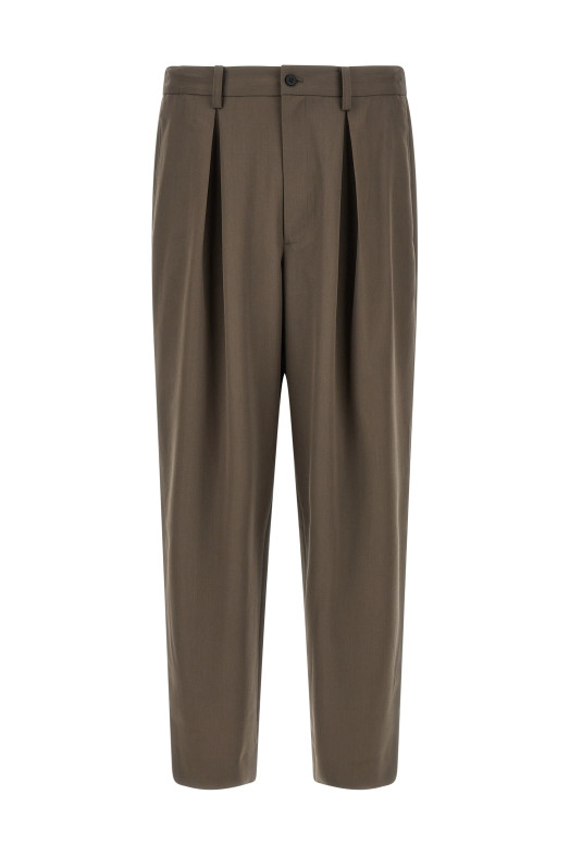 Pants with pleats Brown