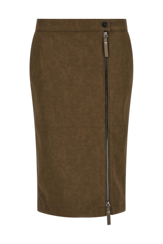 Skirt with side zip Brown