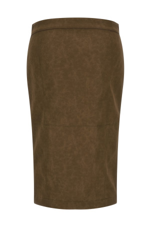 Skirt with side zip Brown