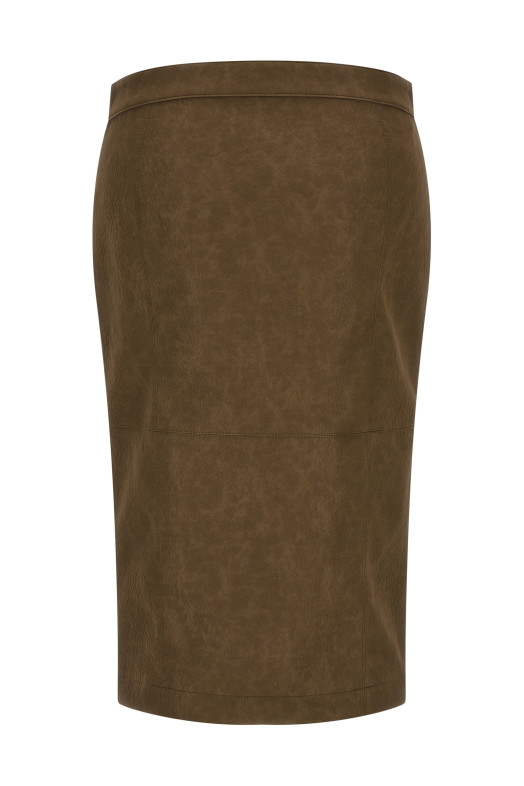 Skirt with side zip Brown