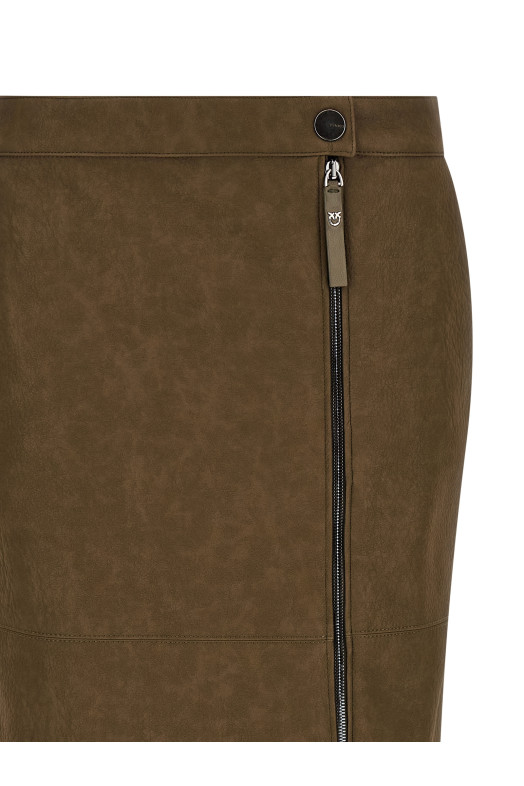 Skirt with side zip Brown
