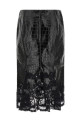 Coconut print sheath skirt with lace Black
