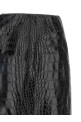 Coconut print sheath skirt with lace Black