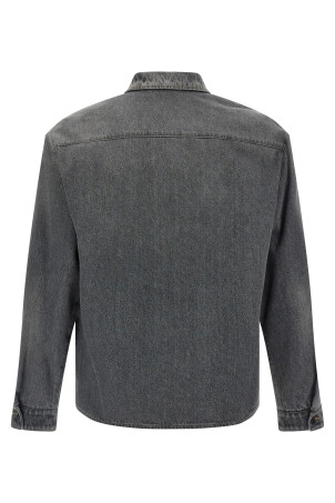Denim shirt with zip Gray