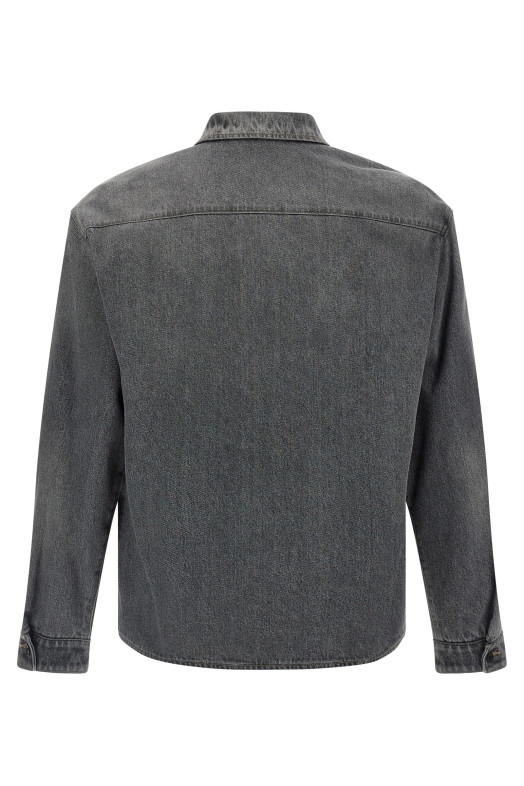 Denim shirt with zip Gray
