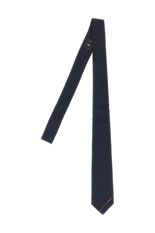 Jacquard silk tie Blue