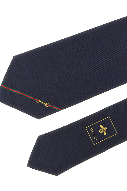 Jacquard silk tie Blue