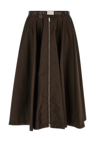Front zip skirt Brown