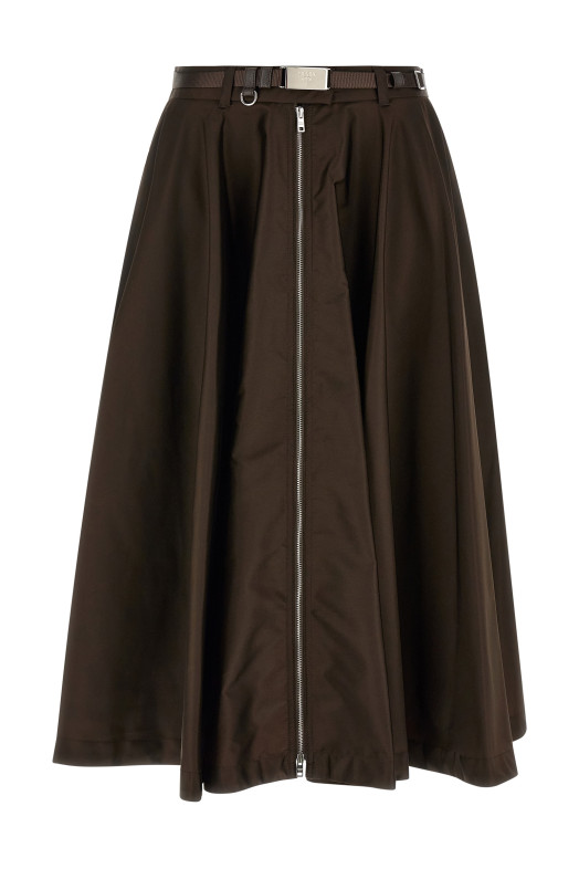 Front zip skirt Brown