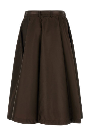 Front zip skirt Brown