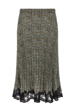 Pleated skirt with lace Multicolor