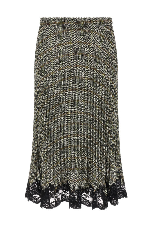 Pleated skirt with lace Multicolor