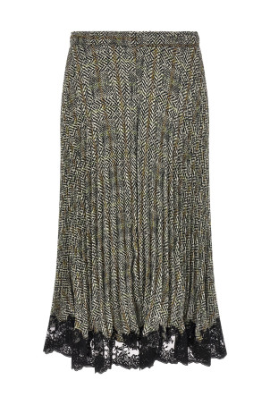 Pleated skirt with lace Multicolor