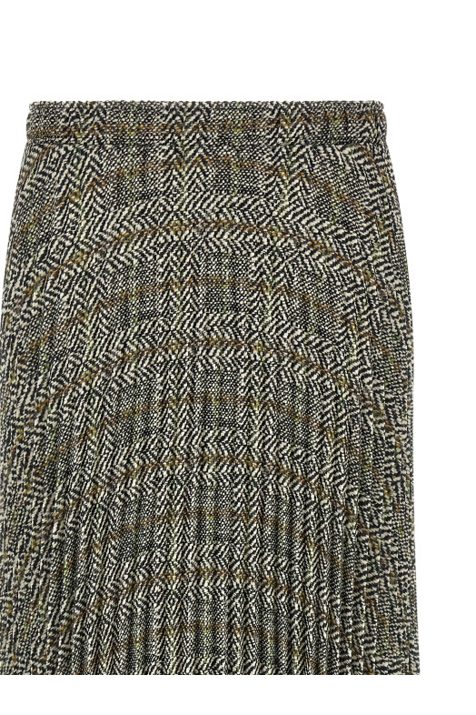 Pleated skirt with lace Multicolor