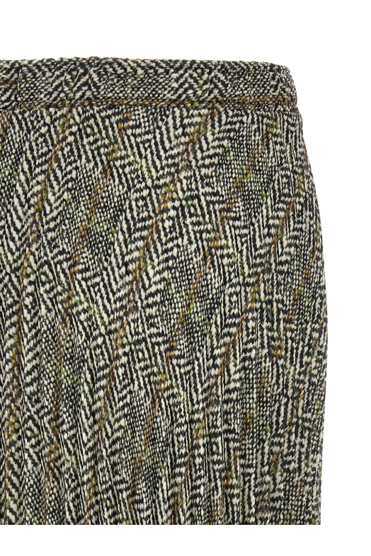Pleated skirt with lace Multicolor