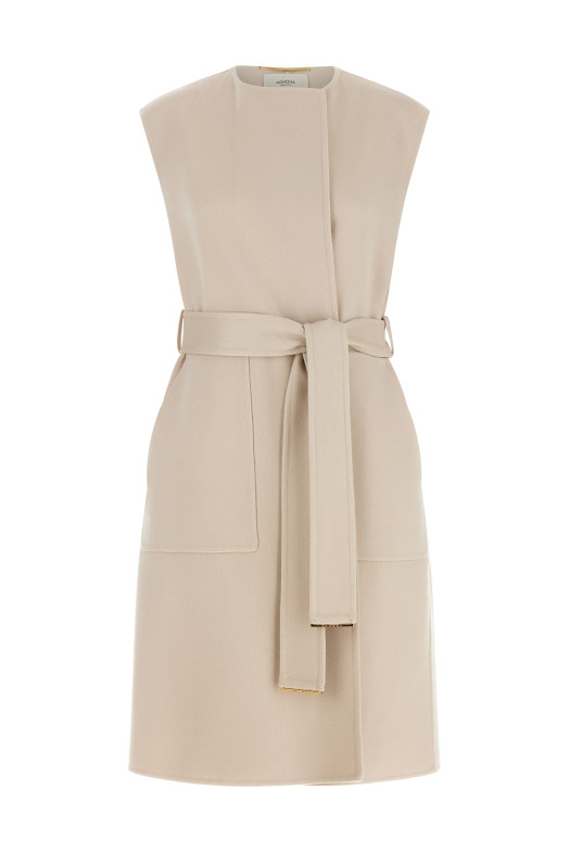 Belted vest Beige