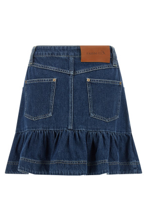 Denim skirt with flounces Blue