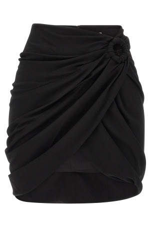 'Sabrina' skirt with asymmetrical draping Black