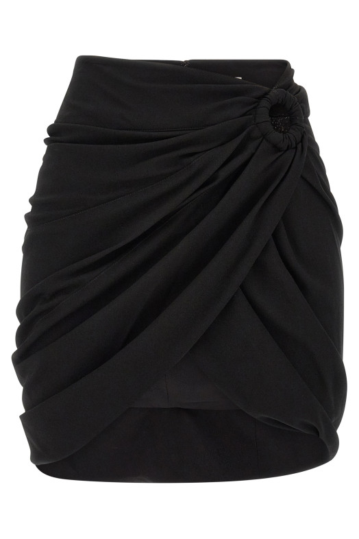 'Sabrina' skirt with asymmetrical draping Black