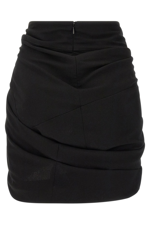 'Sabrina' skirt with asymmetrical draping Black