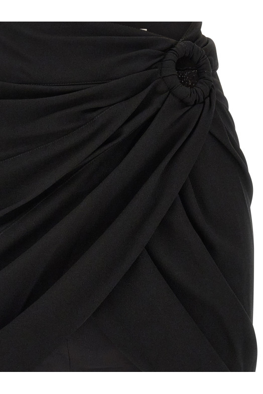'Sabrina' skirt with asymmetrical draping Black