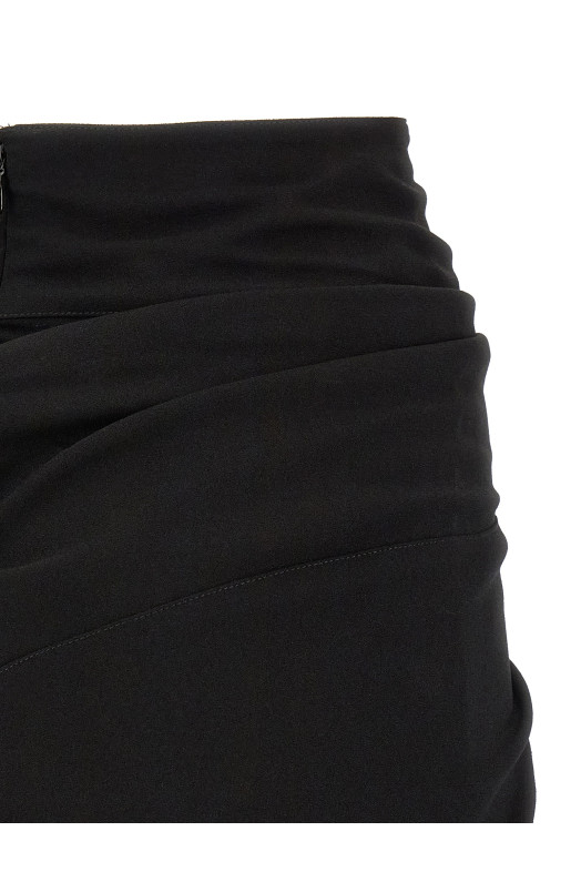 'Sabrina' skirt with asymmetrical draping Black