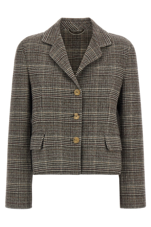 Blazer cropped Check Multicolor