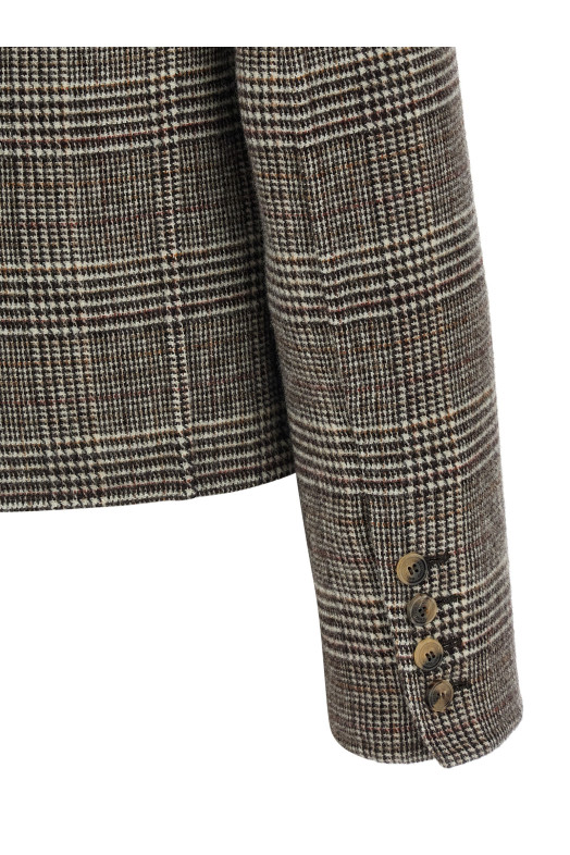 Blazer cropped Check Multicolor