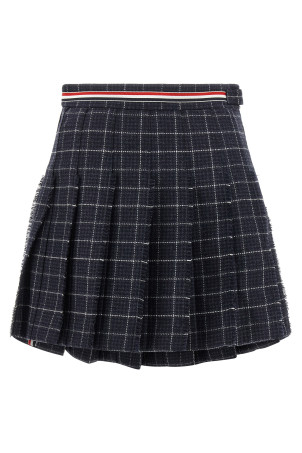 'RWB' pleated tweed skirt Blue