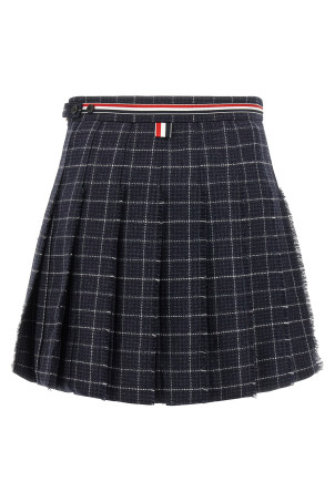 'RWB' pleated tweed skirt Blue