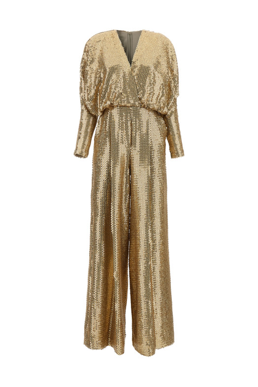 Комбінезон із джерсі з паєтками, золотий ELIE SAAB JU168NP26JF012GOLD