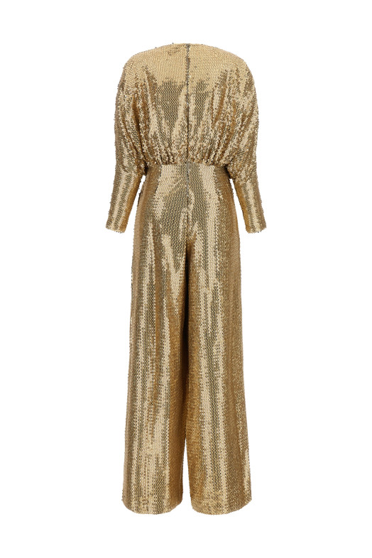 Комбінезон із джерсі з паєтками, золотий ELIE SAAB JU168NP26JF012GOLD