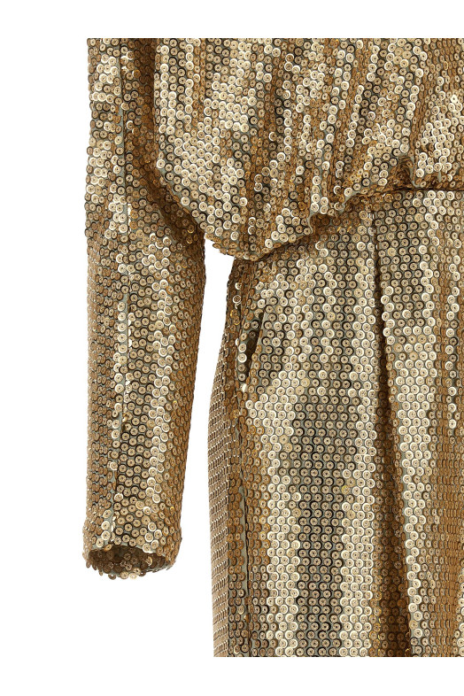 Комбінезон із джерсі з паєтками, золотий ELIE SAAB JU168NP26JF012GOLD